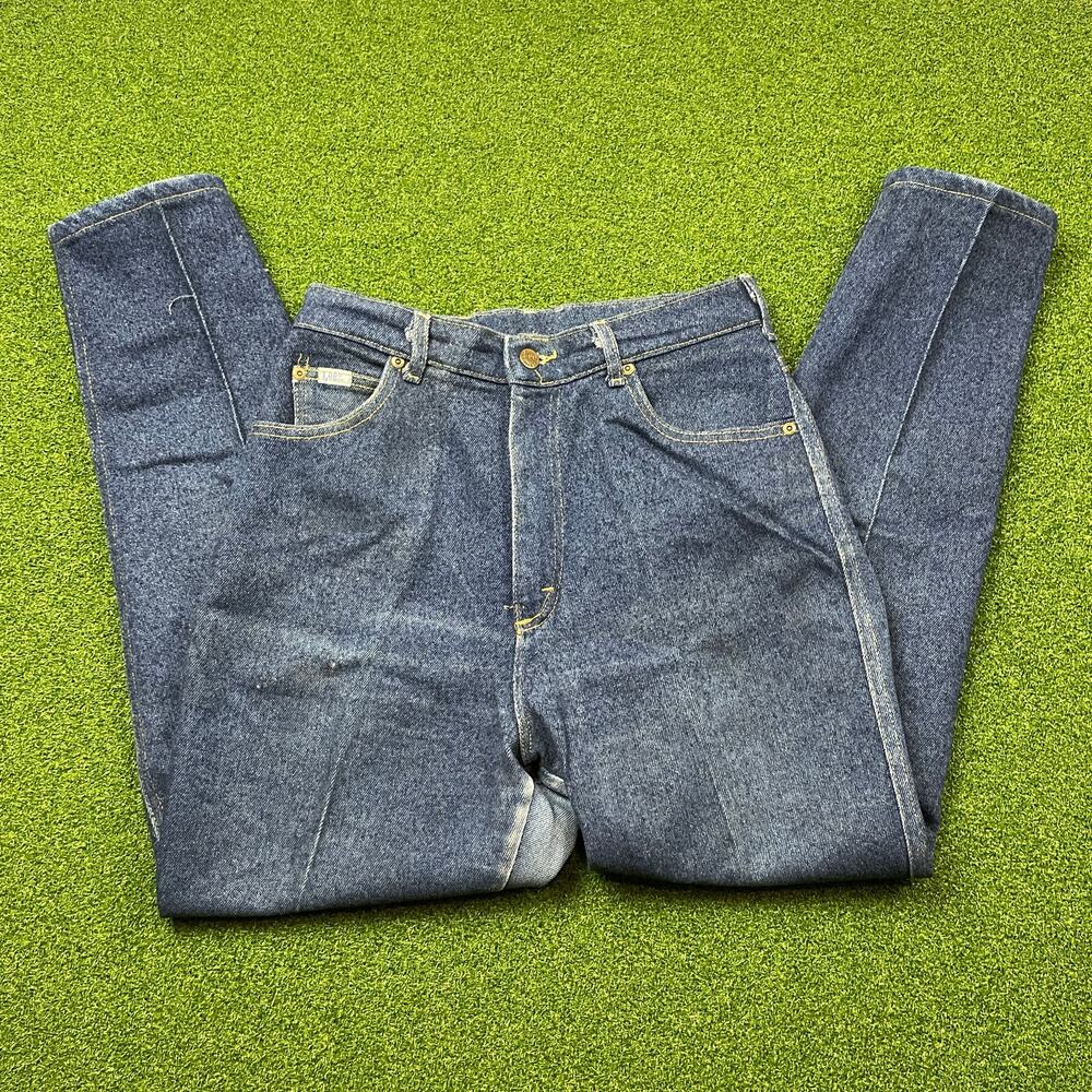 Vintage Lee Dark Washed Denim High Rise Tapered Leg Jeans 12 Petite
